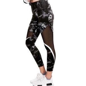 PINK Victoria’s Secret Ultimate High Rise Marble Mesh Leggings Sz XS Black White